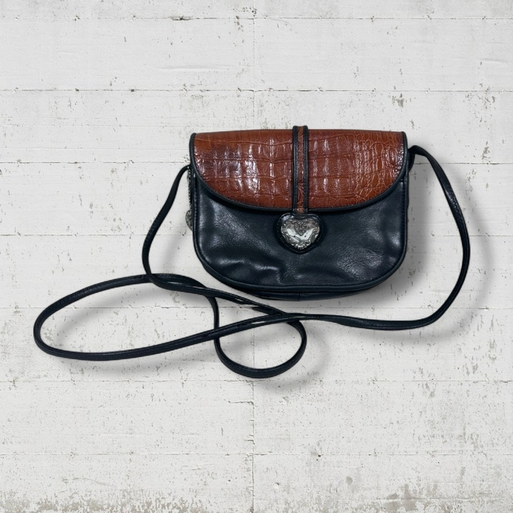 Vintage Brighton One World Leather Crossbody Bag